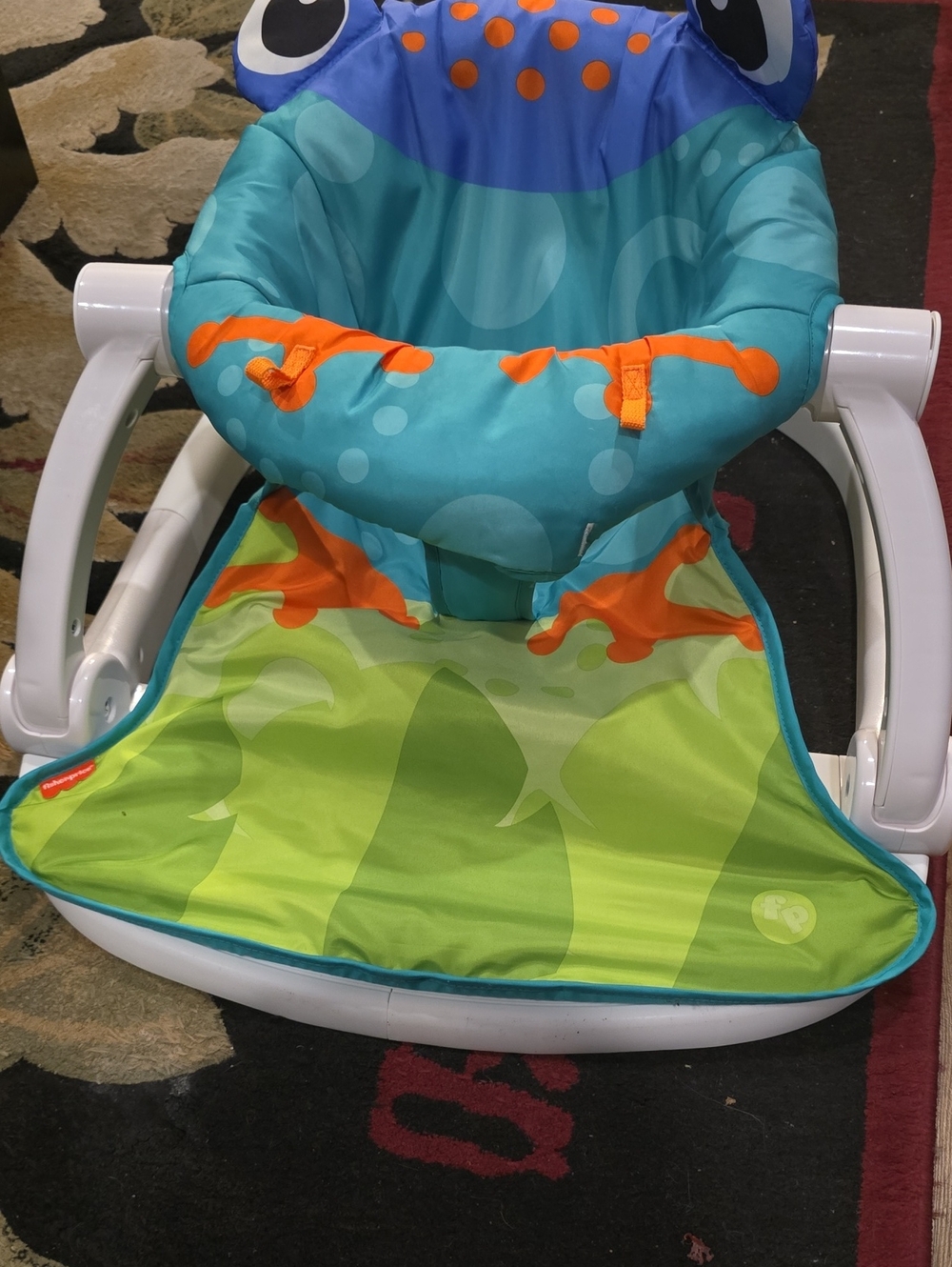 Fisher-Price Sit-Me-up Floor Seat Portable Infant Chair Citrus Frog